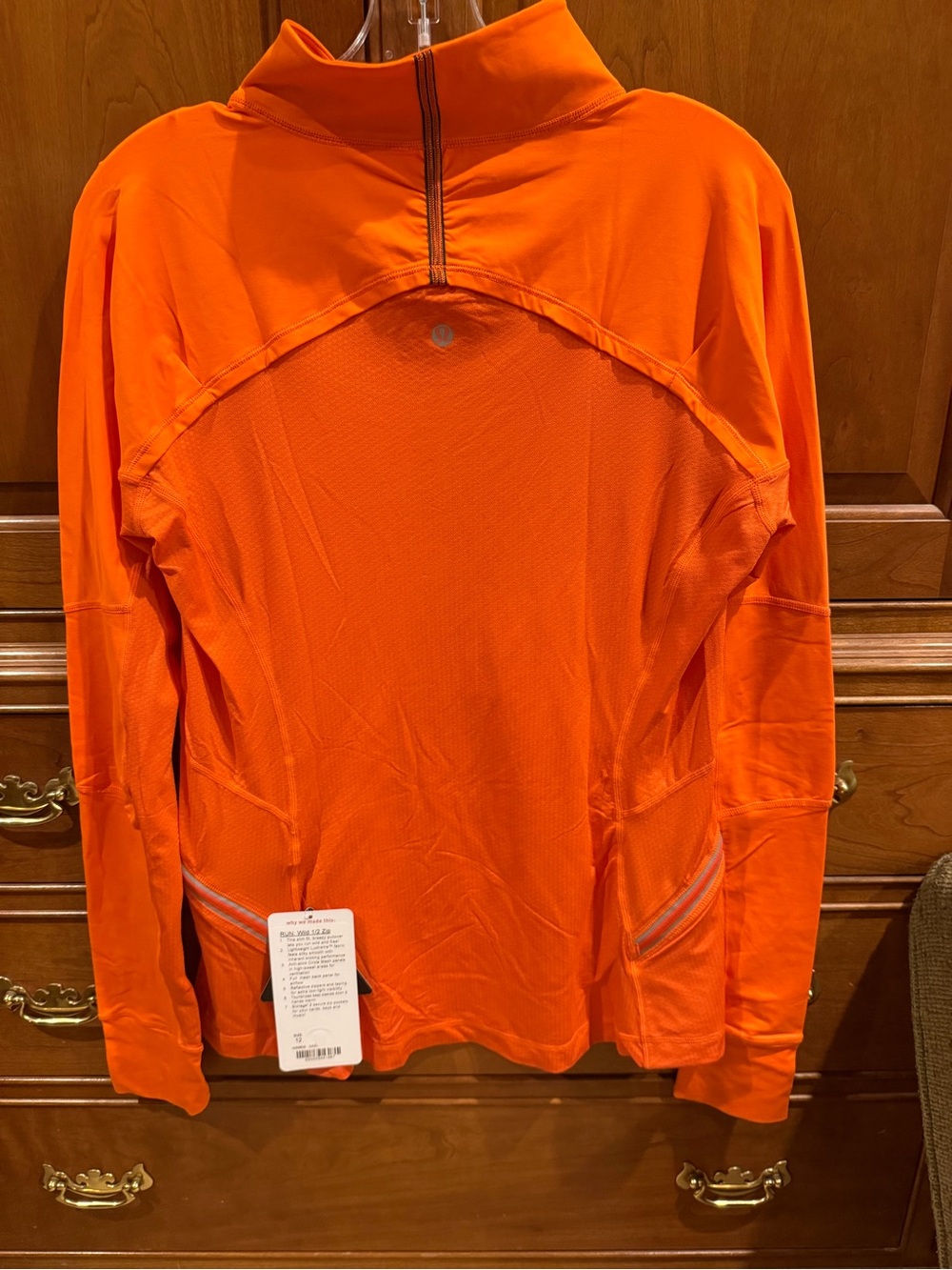 Lululemon Women's Orange Quarter-Zip Active Jacket - Picture 3 of 4